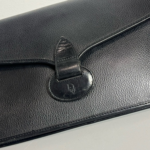 Dior Vintage Crossbody Bag Handbag Purse Black Leather - Made in France - Picture 5 of 13